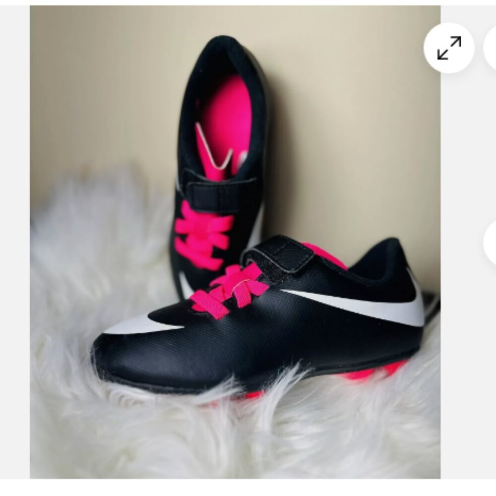 Nike Girls Bravata V FG 749905-016 Black Soccer Cleats Shoes Size 12 C